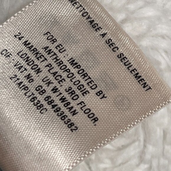 Anthropologie Meadow Rue Womens Embroidery Ruffle Neck Linen Top Size 12 Blue - Picture 5 of 9